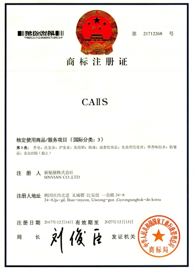 중국상표등록 CAIIS  3류